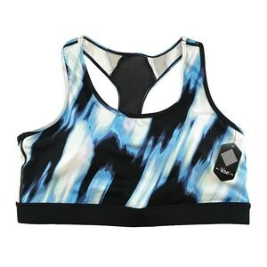 NWT • RISE BY LULAROE Racerback‎ Sports Bra • Women's 2X • black, white, blue
